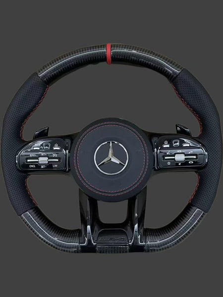 Carbon-Lenkrad Mercedes-Benz im AMG-Design – Carbon mit Leder und schwarzen Tastenblenden