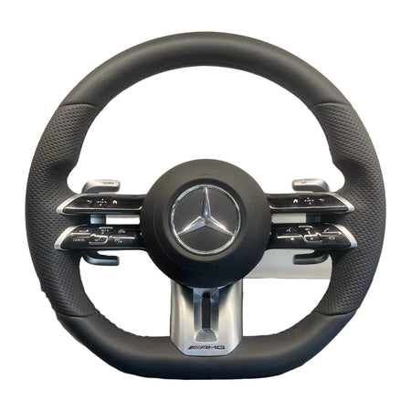 Mercedes-AMG Lenkrad im neuen Design aus Leder mit Multifunktionstasten